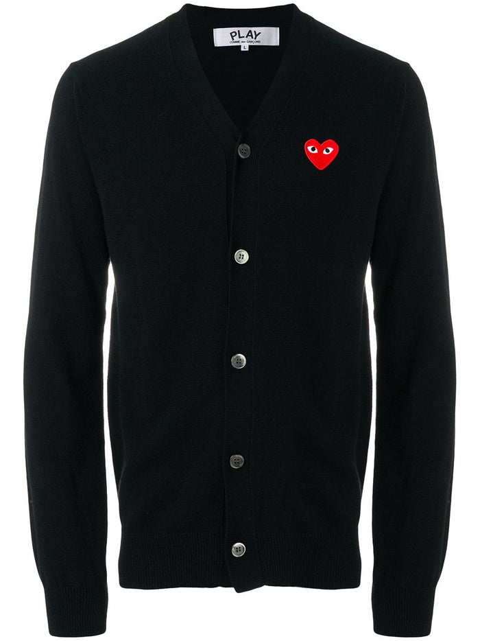 Comme Des Garcons Play Cardigan Nero Lana 4