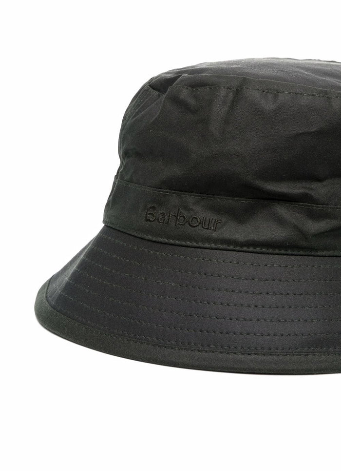 Barbour Cappello Verde Uomo bucket con ricamo 2