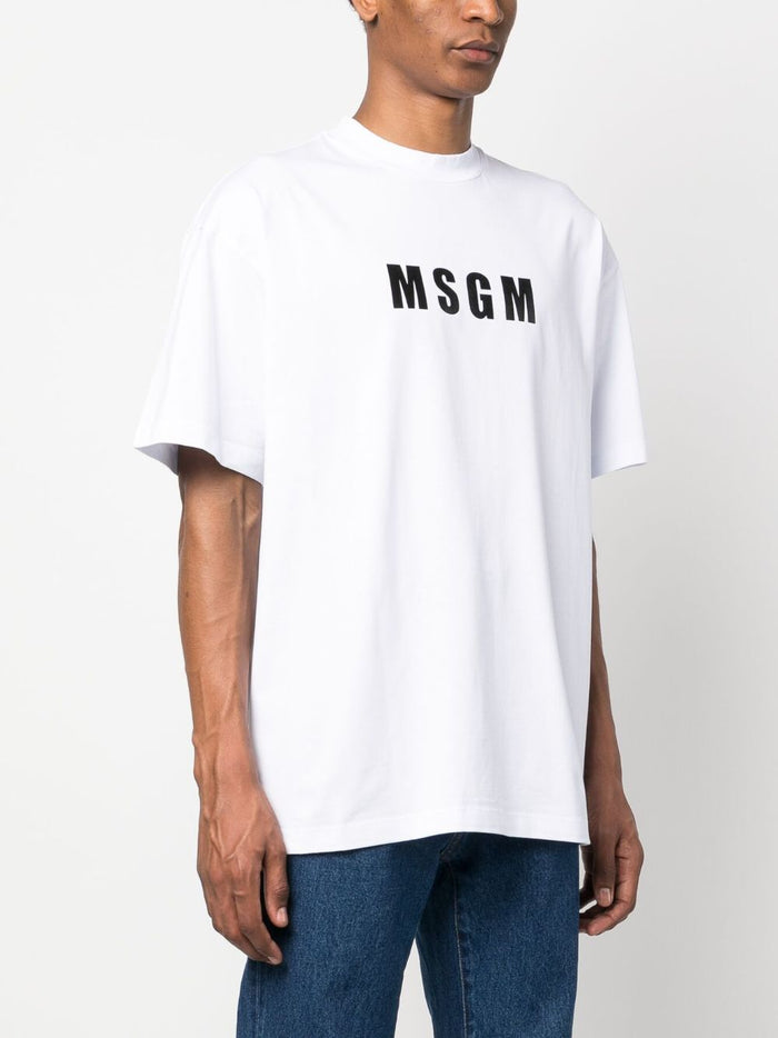 Msgm T-shirt Bianco Uomo Stampa Logo 1