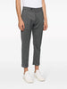 Low Brand Gray Men's Tapered Crop Mélange Trousers 2