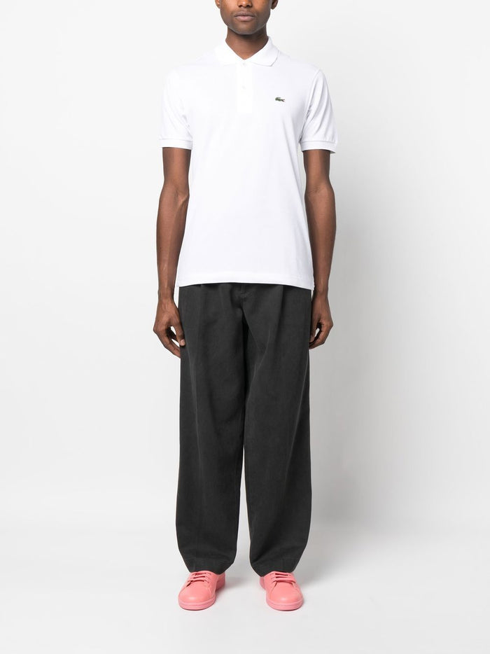 Lacoste Polo Bianco Uomo Verde con logo ricamato 2