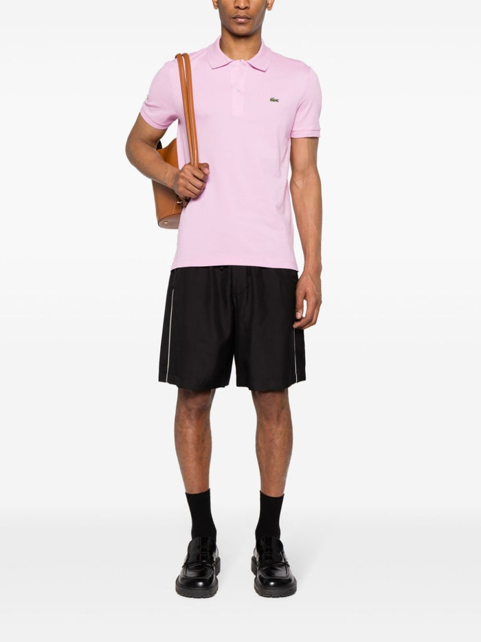 Lacoste Men's Pink Polo Shirt with Crocodile Logo 2