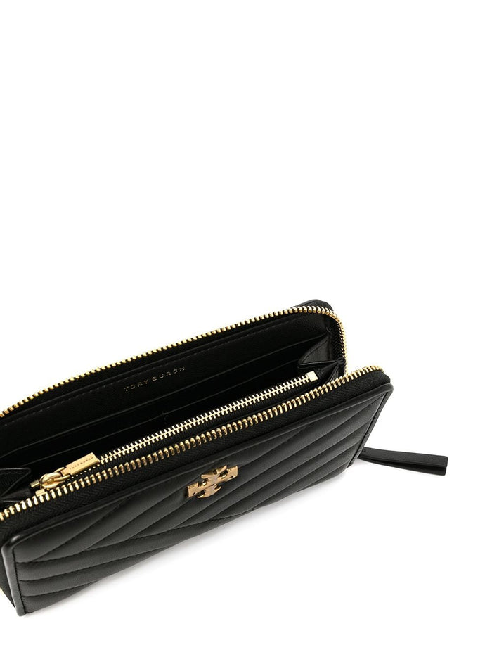 Tory Burch Portafogli Nero Donna continental con motivo chevron 3