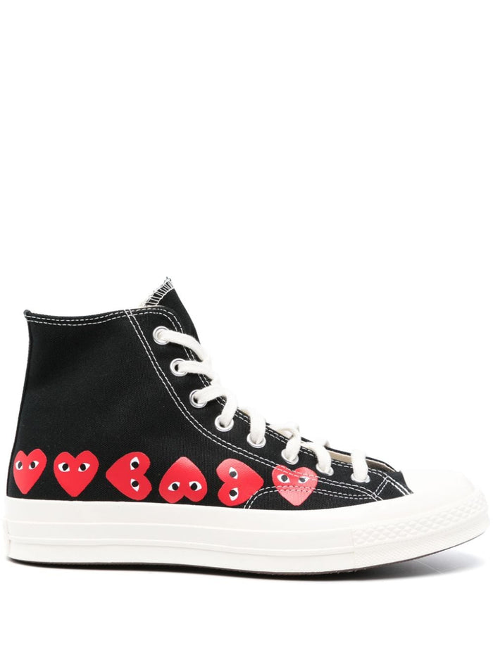 Comme Des Garcons Play Scarpe Nero Uomo Alte Chuck 70 1