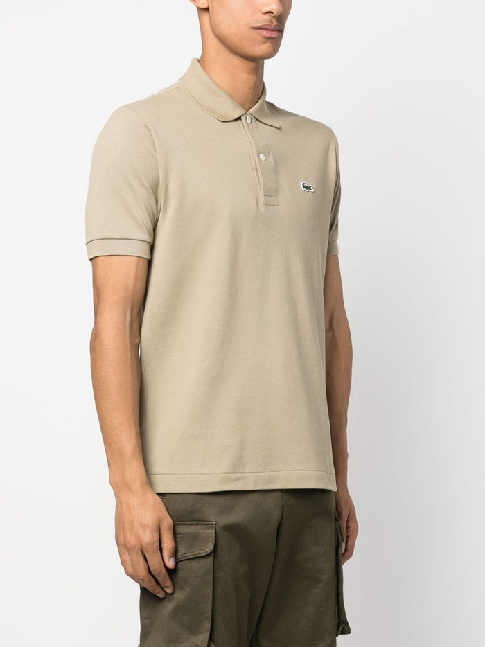 Lacoste Polo Beige Uomo Verde Cotone con logo ricamato 1