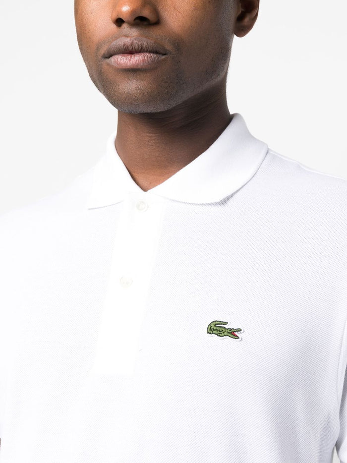 Lacoste Polo Bianco Uomo Verde con logo ricamato 4